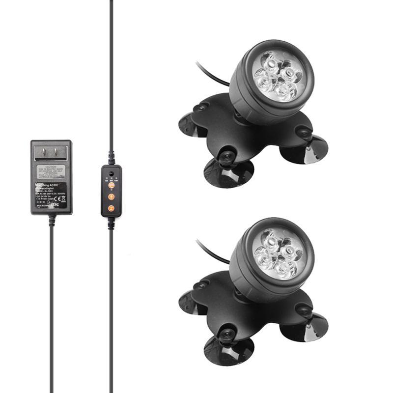 Waterproof Fishbowl  Light Aquarium Diving Spotlight With Suction Cup Remote Control 360 Degrees