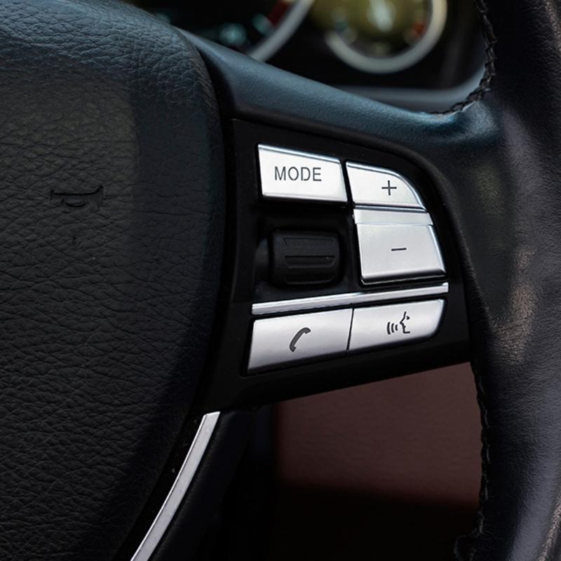 Чехлы на кнопки рулевого колеса, наклейки для отделки, наклейки для 5, 6, 7 F01 F02 F06 F07 F10 F12, автомобильные аксессуары, внутреннее украшение