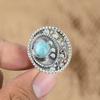 Натуральный Ларимар Драгоценный Камень 925 Серебро Мульти Камень Регулируемое Кольцо Для Девочек
