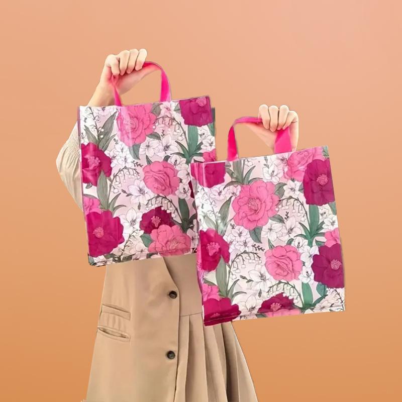 5шт пластиковая подарочная упаковка сумки сумки для покупок на День матери деловые принадлежности сумки с принтом камелии праздничные принадлежности