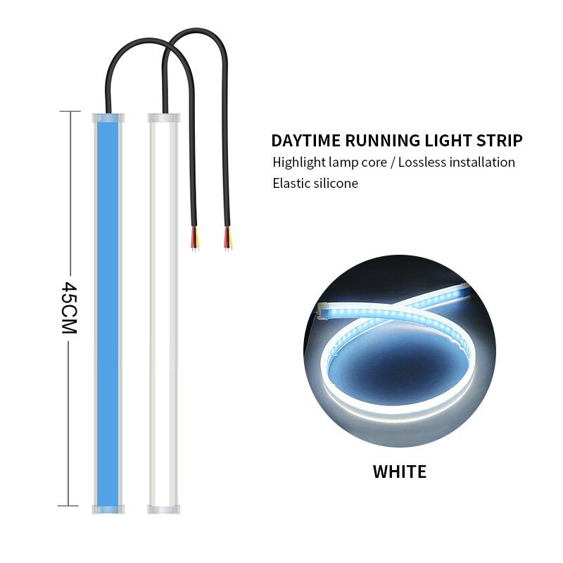 2 шт. 30/45/60 см автомобильная световая полоса универсальная декоративная атмосферная лампа окружающего света для автомобиля дневные ходовые огни DRL 12 В