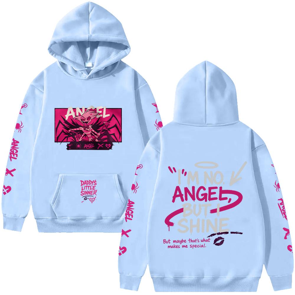 Худи Angel Dust Hazbin Hotel Харадзюку Аниме Пуловеры Демонкор Унисекс Уличная одежда Милый Дерзкий Имп Подарок для Фаната Одежда в стиле стритвир