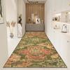 Persian Style Carpet Black Long Hallway Rug Non-slip Stairway Corridor Aisle Runner Rug Washable Living Room Decoration Mat