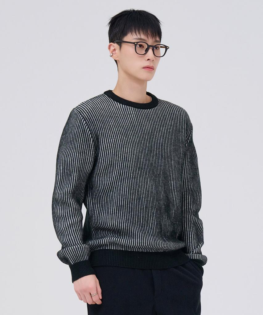 CHASECULT Men'S Two-Tone Round Sweater - Black