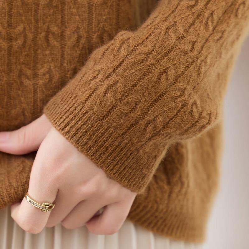 Srcr Women's 100% Cashmere Semi-High Neck Sweater