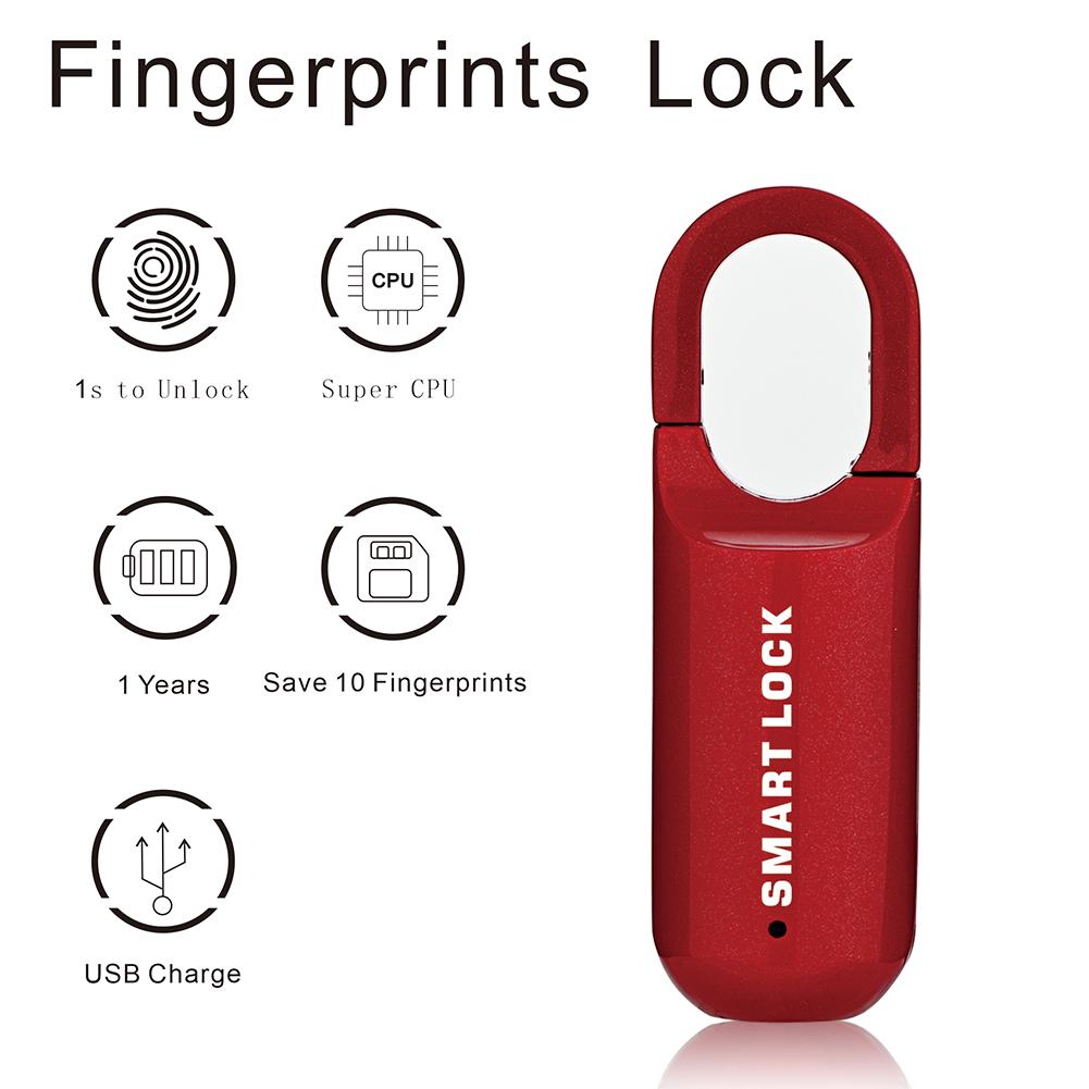 Мини-замок с отпечатком пальца USB-замок без ключа для багажа, электронный замок, умный биометрический дверной замок с отпечатком пальца, быстрая разблокировка для путешествий