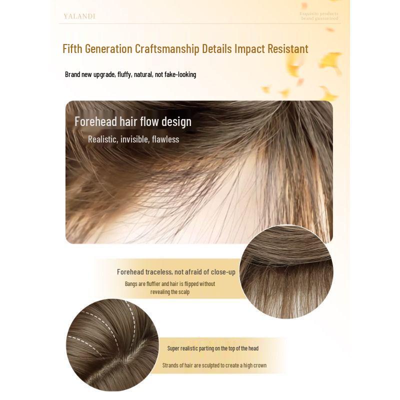 Женская париковая накидка на всю голову в корейском стиле - Короткая, Невидимая, Без следов, Волосы-яйца для повседневной носки