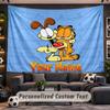 Wall Hanging Tapestry Custom NameGarfield Pattern Personalized Printed Fabric Wall Decor