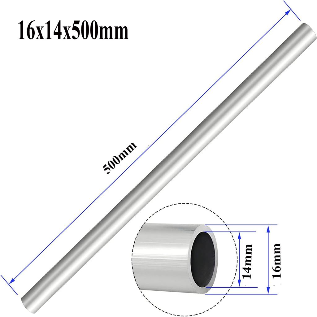 Aluminium Pipe Thickness 0.5~3mm OD 5-20mm ID 3~18mm Straight 200mm 500mm Long Round 6063 Aluminum Alloy Tube