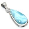 Natural Republic Ларимар Драгоценный камень 925 Проба Стерлинговое серебро Подарок Подвеска 2" w9Y63