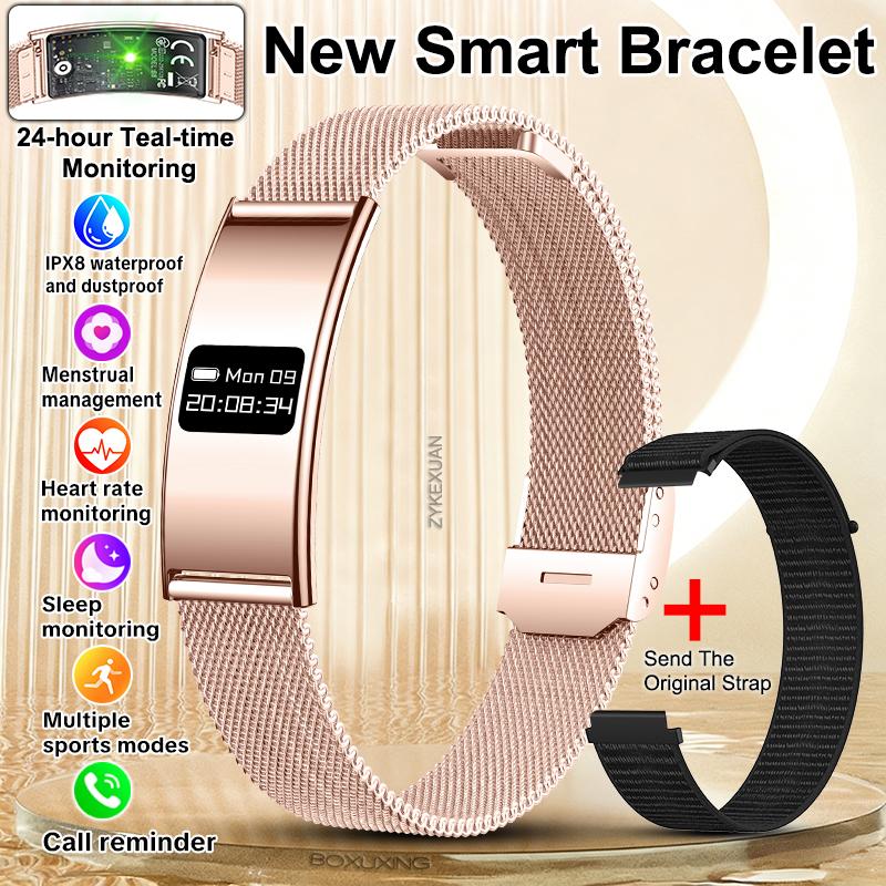 New Ultra Thin Smart Bracelet Women Fitness Tracker Heart Rate Sleep Monitor Health Smart Band IPX8 Waterproof Sports Smartwatch