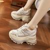 Женские кроссовки на платформе, весна 2025, новые сетчатые дышащие модные универсальные повседневные туфли, женская обувь с увеличением роста на 10 см