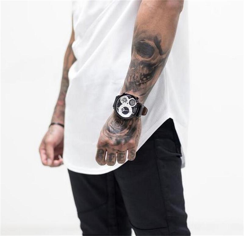 Muscleguys Мужская повседневная футболка с круглым вырезом и принтом с короткими рукавами, спортивная одежда из сетки + хлопка, футболки для фитнеса, тренажерного зала, топы для бодибилдинга