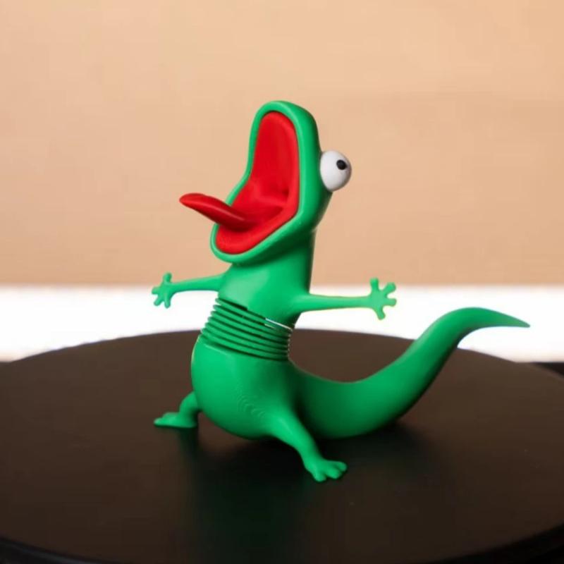1 шт. Креативное забавное настольное украшение 3D-печатная статуэтка зеленой ящерицы для офисной полки, подарок на новоселье для детей и взрослых