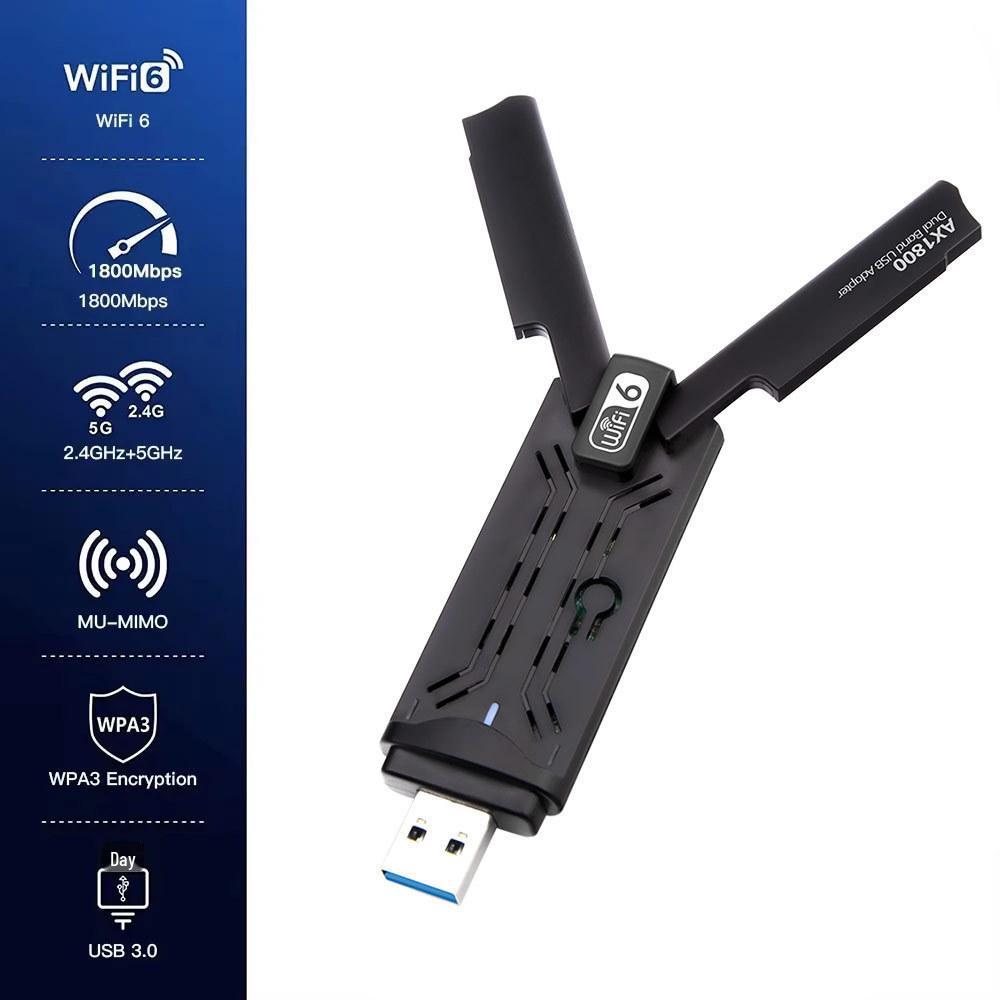 Двухдиапазонный беспроводной сетевой USB 3.0 адаптер WiFi6 MTK7921