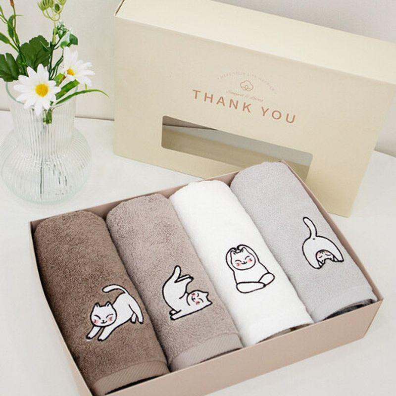 Songwol Towel Yoga Cat Hotel Towel 150g 4-piece set