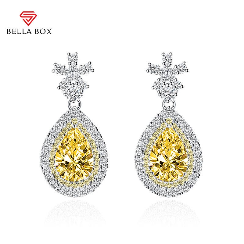 BELLA BOX Роскошные женские серьги с цирконом в форме капли, подарок для свадьбы и помолвки