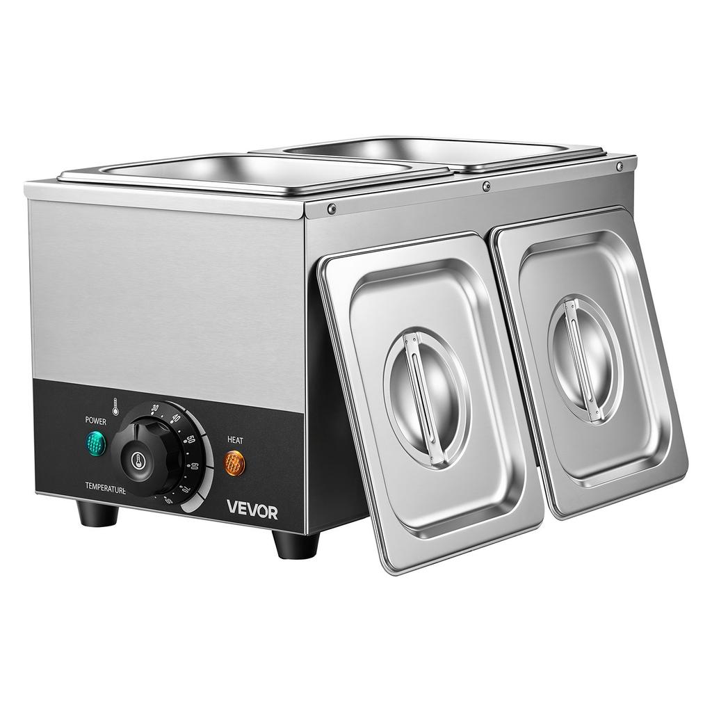 VEVOR Chocolate Melting Machine, 2 Tanks 4 kg Choc Commercial Melter, 800W High Power, Water Bath Heating System, Stainless Steel Body