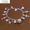 Sale Valentine Gift Charm 925 Sterling Silver Jewelry Fashion Bracelets Cute Women Lady Wedding Charms