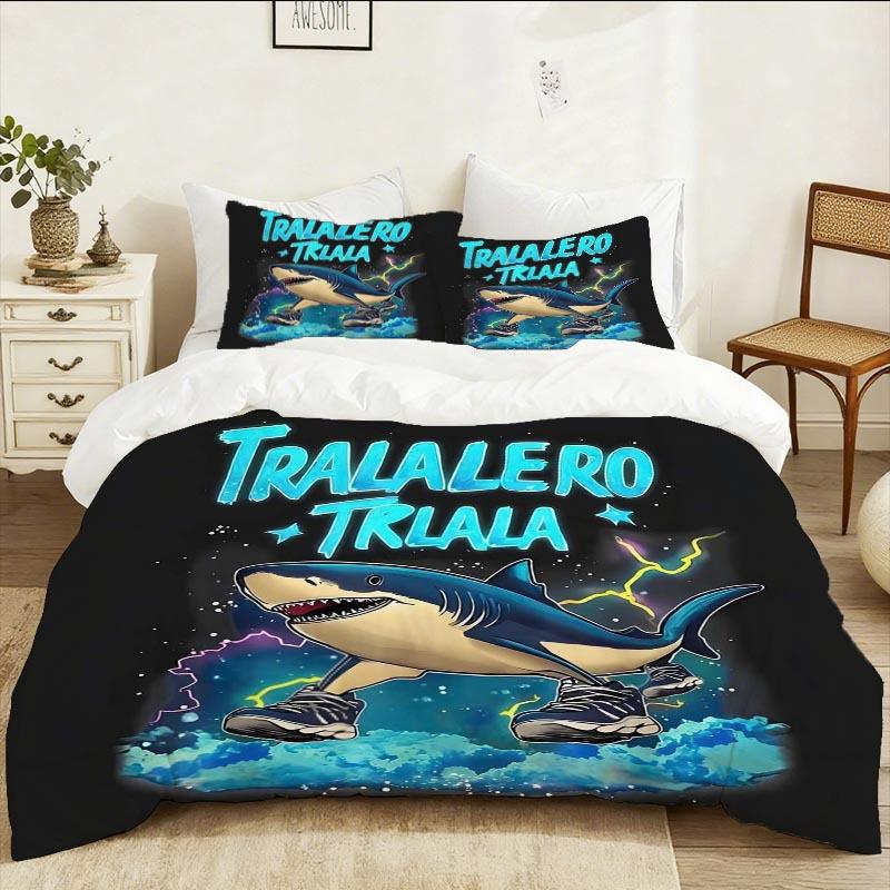 3Pcs Italian Brainrot Duvet Cover Set - Soft And Breathable Bedding, Machine Washable, Suitable For Bedroom Decor Christmas Day