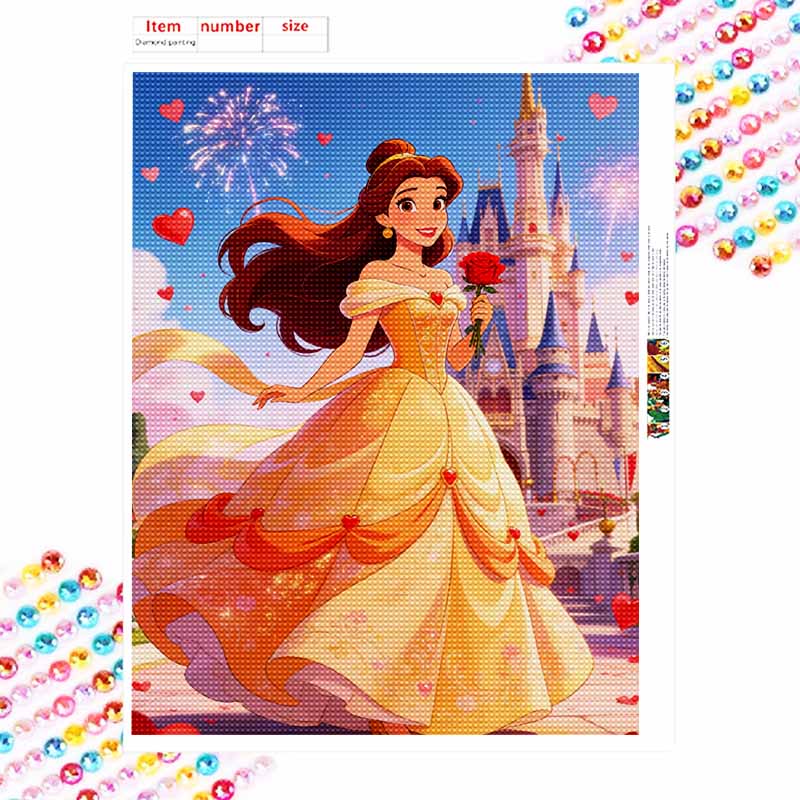 Disney Diamond Painting Kit Princess Belle Style Home Decor Craft Perfect Gift Idea Diamond Art