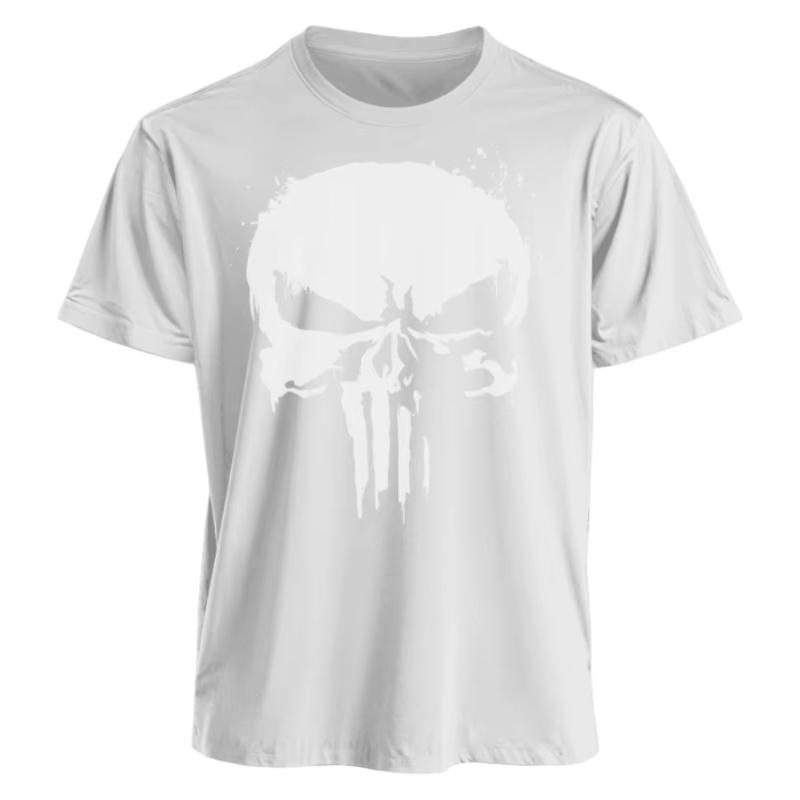 Marvel TShirt Men Women Punisher American Classic Sporty Oversized Short Sleeve Distressed Skull Graphic Edgy Streetwear Tee