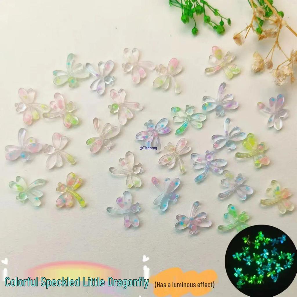 Светящиеся стразы в виде стрекоз для ногтей и волос