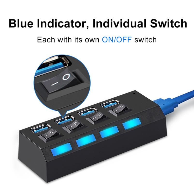 USB-концентратор 3,0, 5 Гбит/с, высокоскоростной 4/7-портовый разветвитель-концентратор с переключателем включения/выключения, многофункциональный адаптер питания, высокоскоростной концентратор для ПК, компьютера, ноутбука