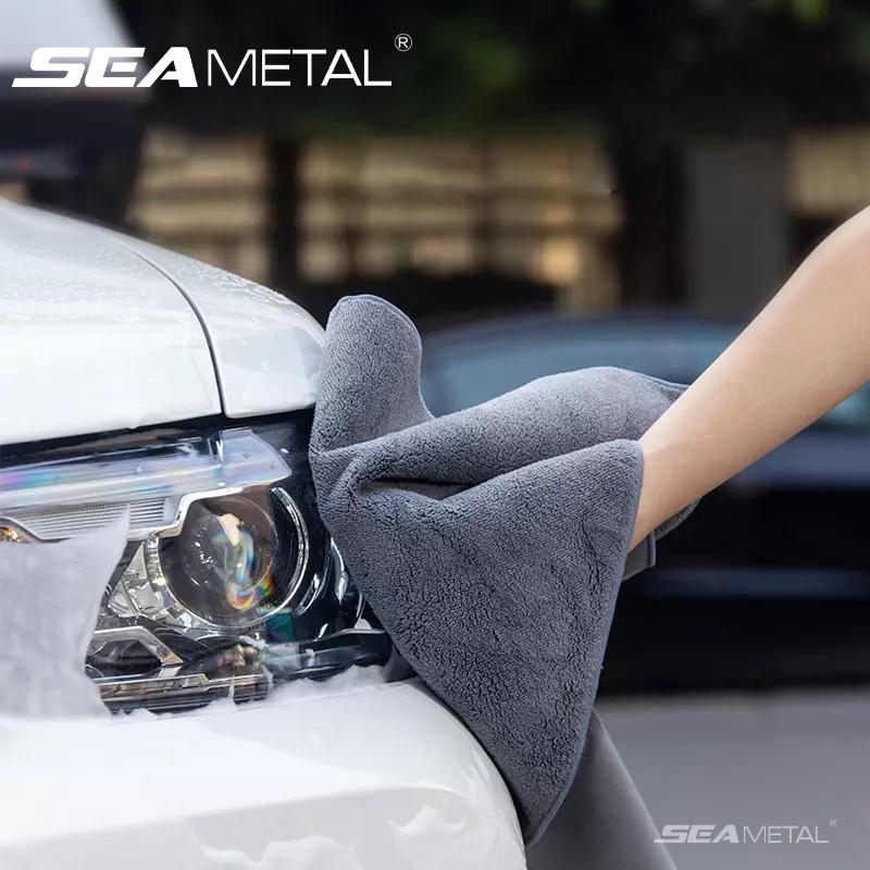 SEAMETAL Полотенце для мойки автомобиля 500 г/м² Двустороннее замшевое Сильно впитывающее Ткань для чистки автомобиля