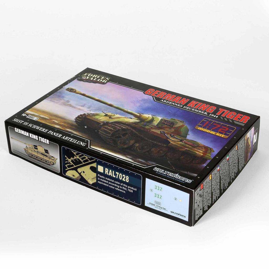 PLATZ Waltersons WW2 Немецкий Королевский Тигр SS 501-й Тяжёлый Танковый Батальон Арденны Декабрь 1944 Пластиковая Модель WS55002R 1/72 (танк)