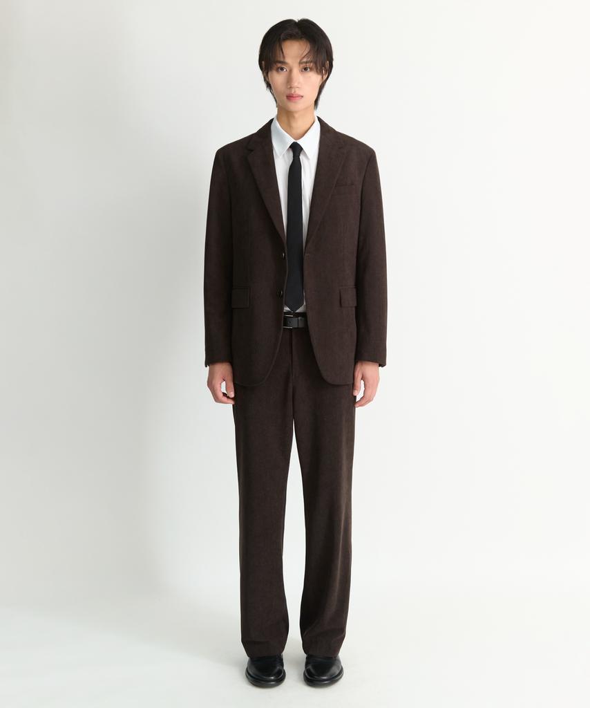 NONBLANK Corduroy Flare Fit Slacks_Dark Brown