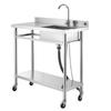 VEVOR Stainless Steel Utility Sink, Rolling Single Bowl Commercial Kitchen Sink with Wheels, Faucet and Hot & Cold Water Pipe