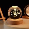 Пустая Кристальная Поделка 3D Лазерная Гравировка Хрустальный Шар Светильники Галактический Хрустальный Шар Со Светодиодной Деревянной Основой