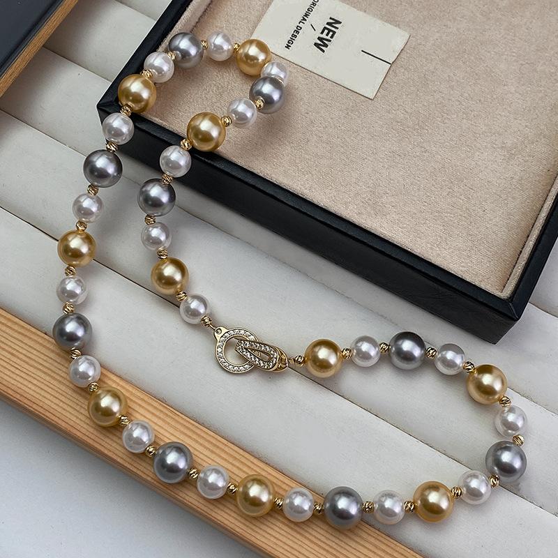 Жемчужное ожерелье Star Ni Ni имеет ту же самую цепочку на шею Shijia конфетного цвета, атмосферную легкую роскошь, высококачественную цепочку на ключицу для женщин