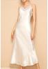 Women's Imitation Silk Lace Camisole Nightgown - Solid Color, Comfortable Long Loungewear, Lazy Style for Summer