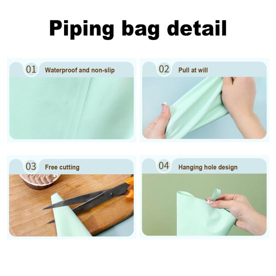 2 шт. силиконовая глазурь, кондитерские мешочки, гладкая внутренняя легко сжимаемая многоразовая сумка для крема, инструменты для украшения кексов, выпечки