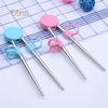 BH Stainless Steel Silicone Ring Children Beginner Chopsticks Using Training Tool Tools