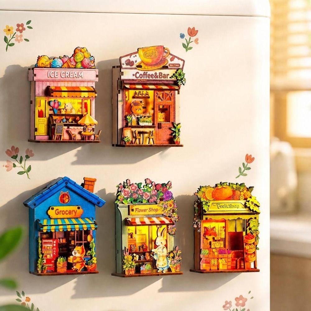 Gifts Fridge Magnet DIY DIY Handcraft 3D Puzzle Model Kit Creative Mini House Puzzle