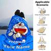 Doraemon Flannel Blanket With Customizable Name Comfortable In All Seasons Suitable For Sofas Beds Travel Camping And Office Decoration Perfect Gift