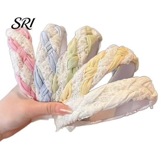 Smooth Edge Headband Women Mesh Yarn Lace Twist Texture Hair Hairline Blocking Hoop Wide-Brimmed Anti-slip Teeth Makeup Accessory Comfortable