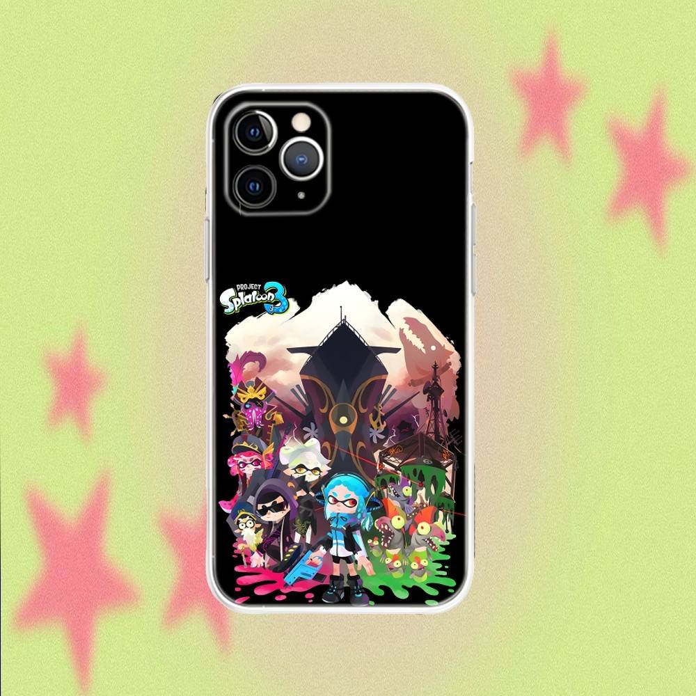 Game S-SplatoonS For iPhone 17,16,15,14,13,12,11,Air,X,XR,Pro,Max,Plus Transparent Clear Cover