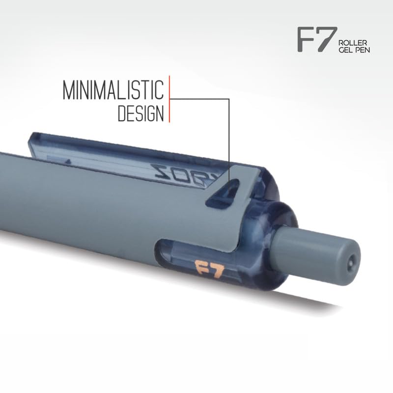 Flair Гелевые ручки Zoox F7 0.7мм, выдвижные, синие чернила, упаковка 1 x 5 шт., плавное письмо, водостойкие чернила, для школы, офиса, ведения дневника