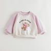 Mark Jenny Boys and Girls Squirrel Print Color-Blocked Raglan Sleeve Sweatshirt Baby Pullover Spring New Product 551151