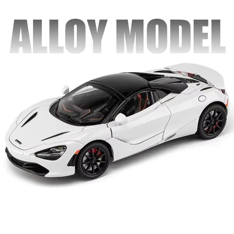 1:24 гоночных автомобиля McLaren 720S из легкого сплава, литая металлическая модель спортивного автомобиля, имитация звука и света, коллекция украшений, детские игрушки, подарок для мальчиков