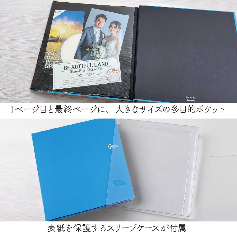 Large Capacity 6-Pocket Photo Album by Nakabayashi, Therapy Color, L-size 2-column x 3-tier type, Holds 480 L-size photos, TCPK-6L-480-WP/Wish