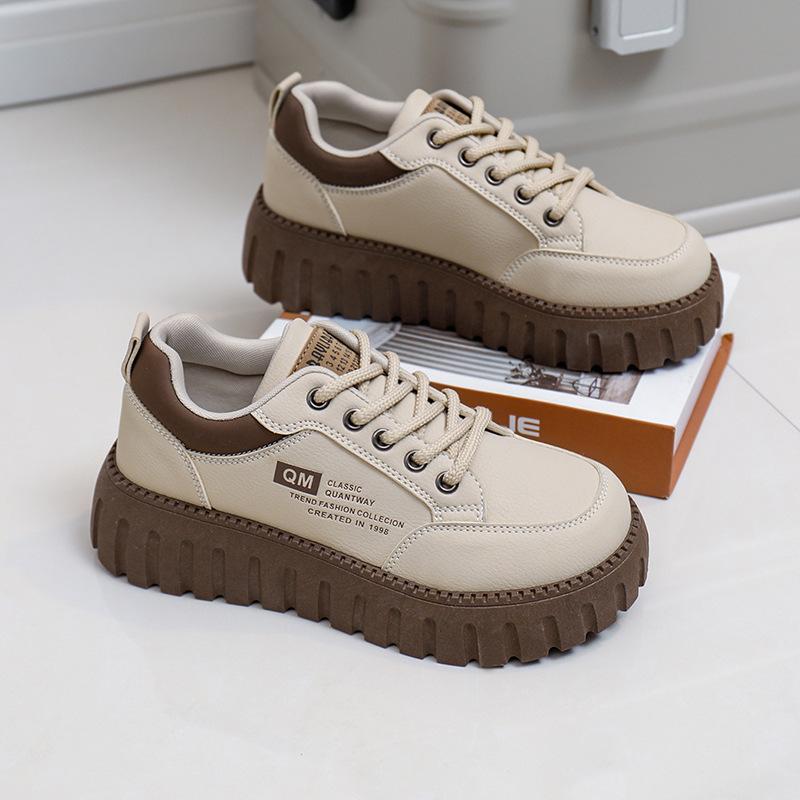 Women's Fashion Sneakers Outdoor Lace-Up Non-slip Skateboarding Shoes Lightweight Comfortable Casual Breathable Walking Flat Sport Shoes for Women