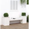 Garden Bench with Planters White 184.5 x 39.5 x 56.5 cm Pine Wood