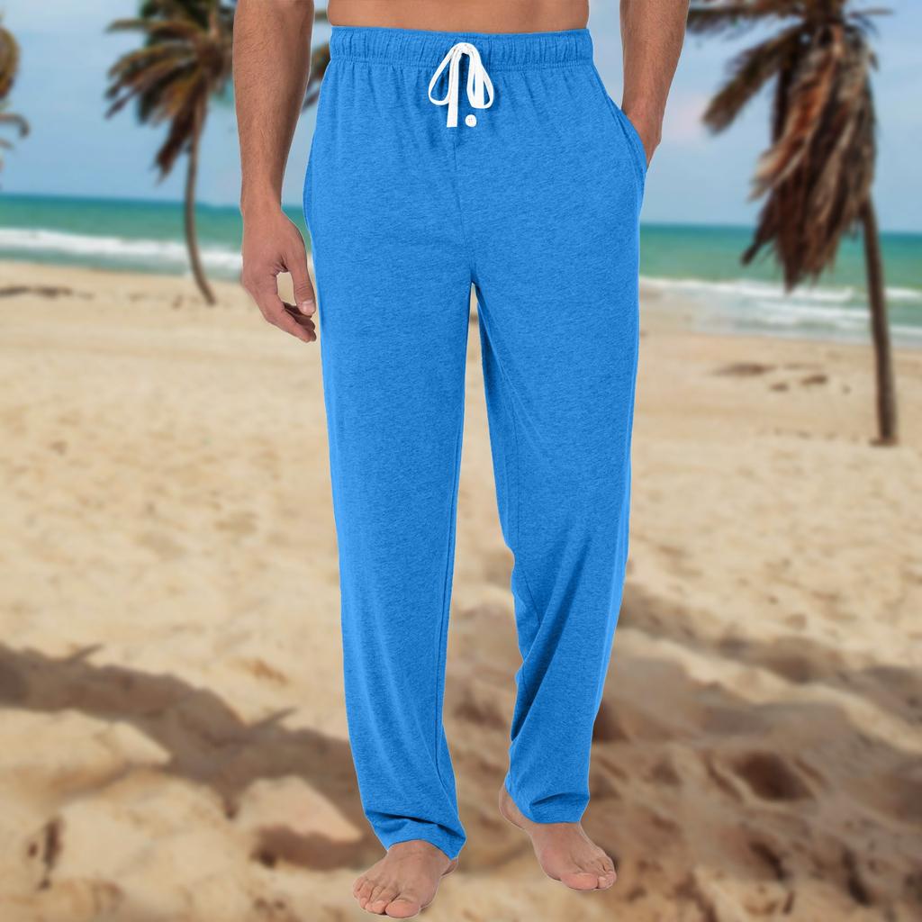 Мужские трикотажные модные повседневные брюки с напечатанным карманом, пижамные брюки