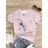 Футболка для девочек Одежда 2024 Одежда для девочек Розовый цветок Буква M Детский топ Футболки Детская одежда Дети Лето Ребенок
