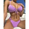 Sexy Solid Color Bikini Fashion Women's Split Swimsuit European and American Swimwear